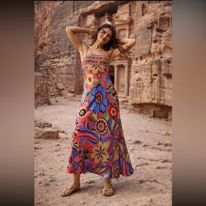 💃🏻SUPER RARE🎉 Anthropologie NWT RIXO Brandon Floral
Embroidered Maxi Dress sizeS